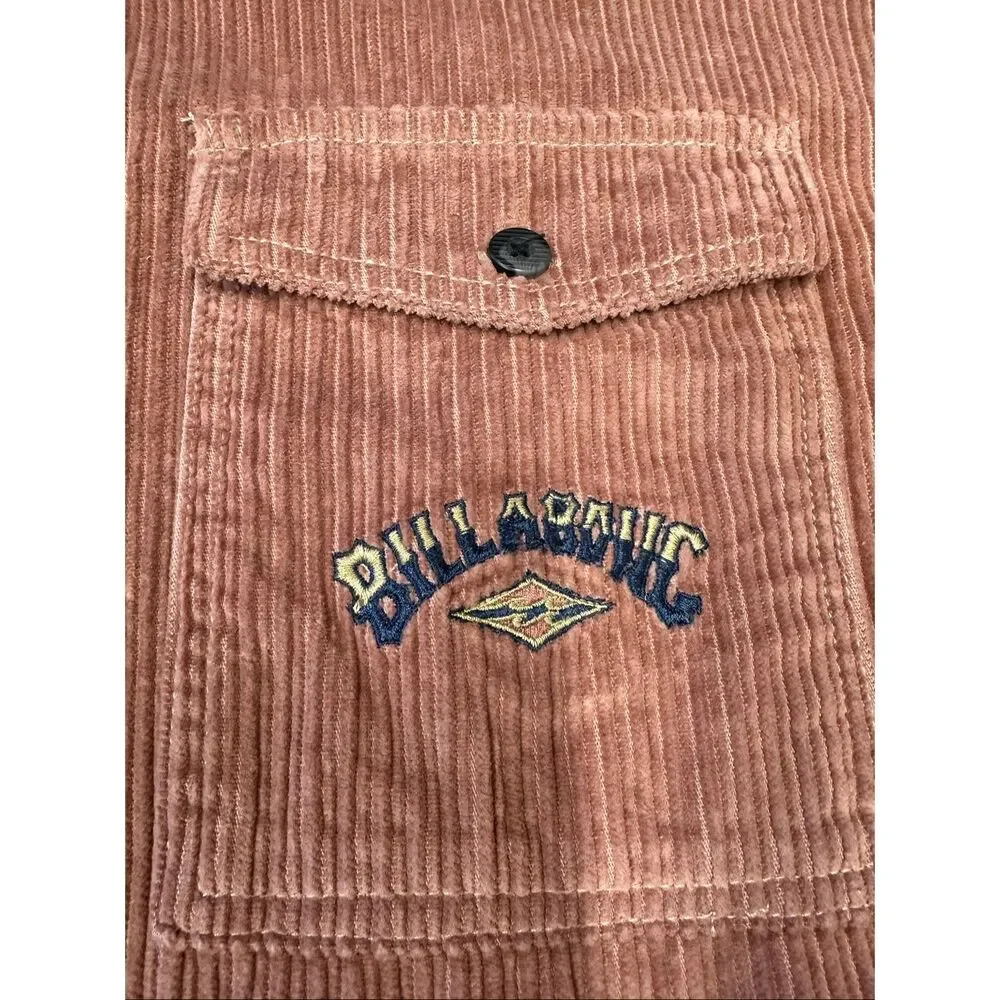 NWT Billabong Bong Days Corduroy Shirt Jacket Rosewood Button Up Surf Skate XXL